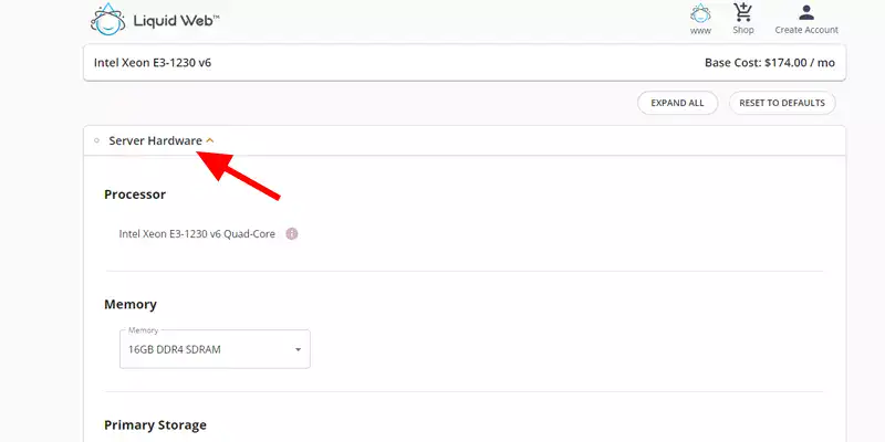 liquid web server configuration