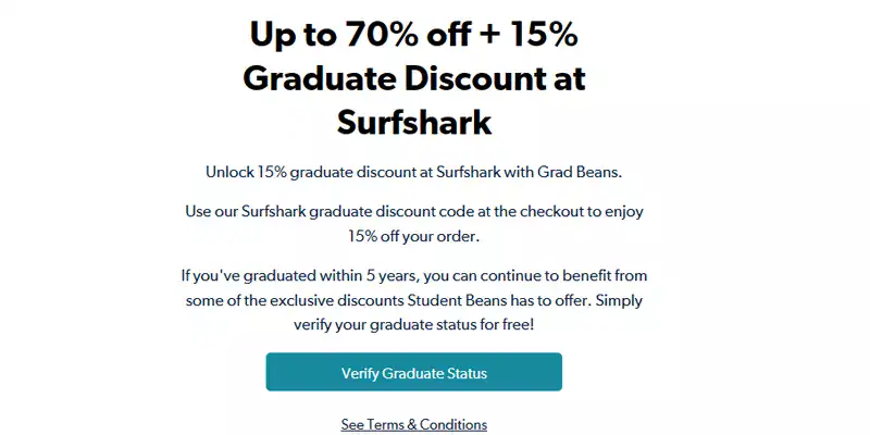 surfshark graduate discount offer