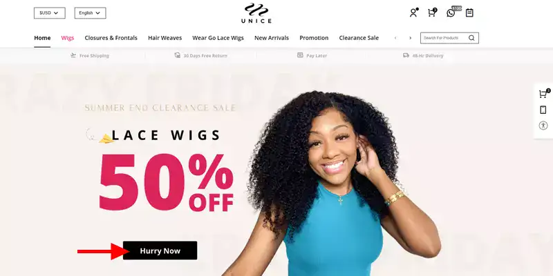 Unice Wigs Discount Code